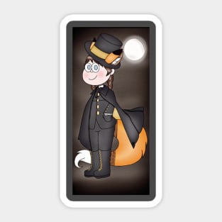 Girl in Fox Halloween Costume Sticker